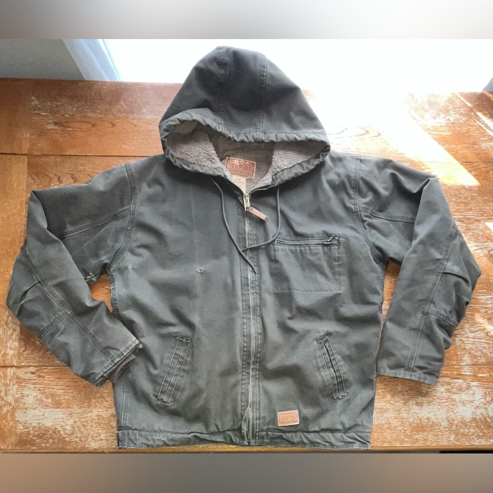 Vintage C.E. Schmidt Workwear Sherpa Lined Duck Canvas Hooded Jacket Men's  Lg